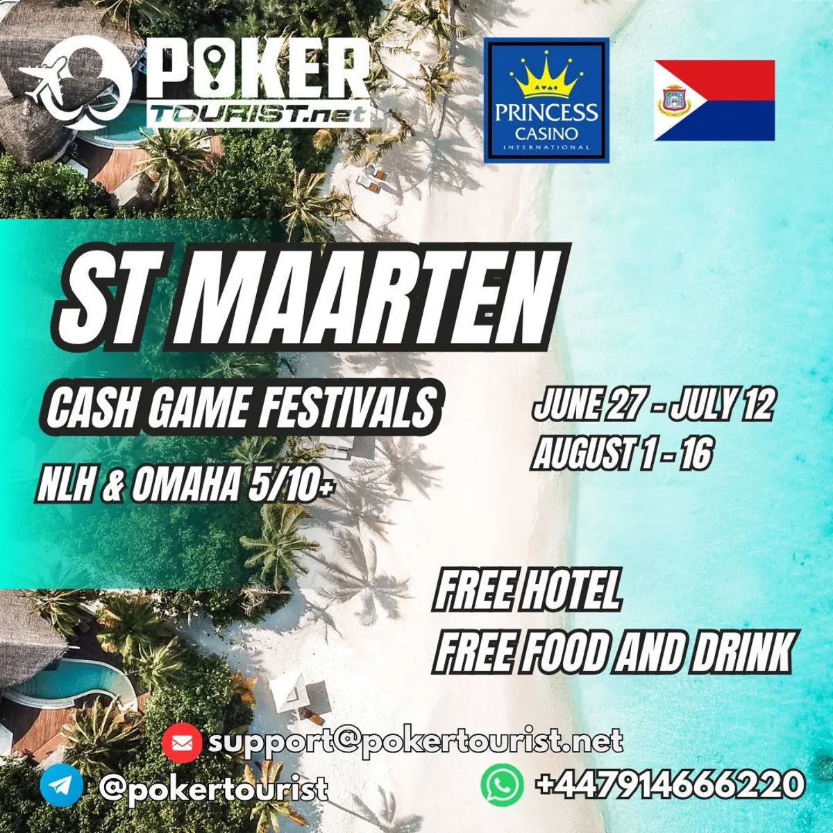 St Maarten Cash Game Festivals offer flyer